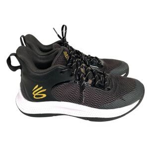 Under Armour UA 3Z6 Basketball Shoes Black Gold Unisex Performance Sneakers 8